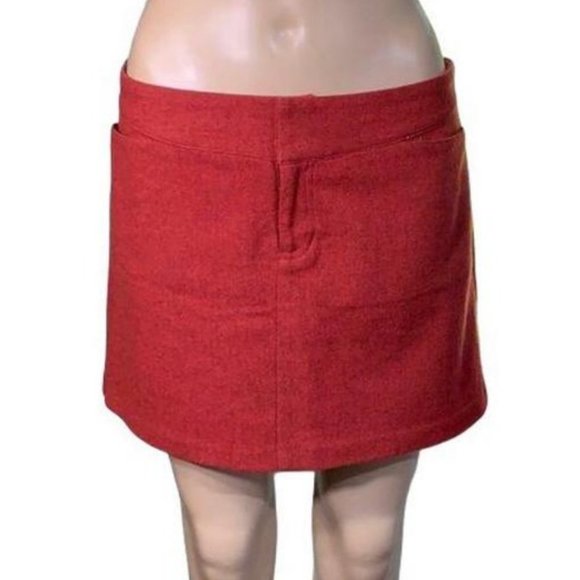 American Eagle Outfitters Dresses & Skirts - AMERICAN EAGLE Wool Rust Red Retro Mini  Skirt